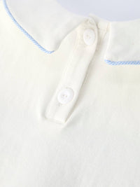 Blue Smocked Cross Bishop Christening Set