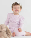 Lavender Knit Ruffle Henley Jumpsuit
