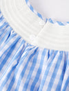 Flag Embroidered Smocked Dress