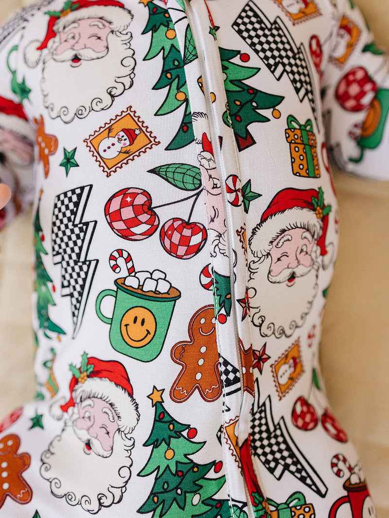 Christmas Vibes Bamboo Zip Romper