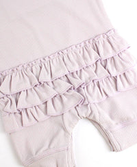 Lavender Knit Ruffle Henley Jumpsuit