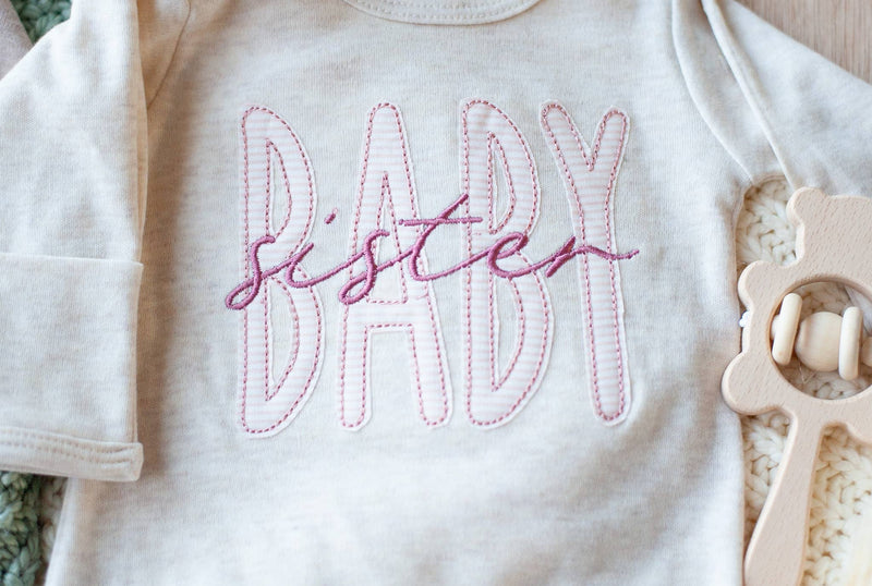 Oatmeal Knot Gown Pink Baby Sister