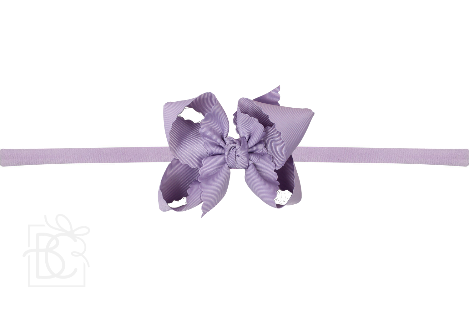 Nylon Headband w/ Scalloped Bow (Mult. Colors)