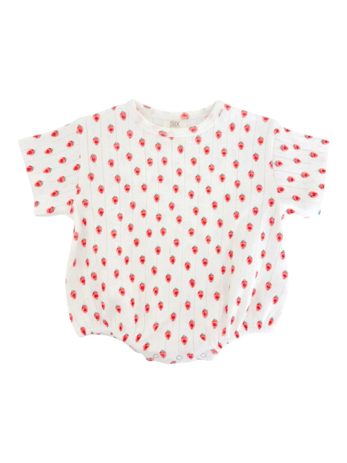 White Strawberry / Organic Pointelle T-Shirt Bubble