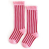 Candy Stripe Lace Top Knee High Socks
