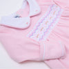 Hazel Smocked Footie - Pink