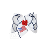 Embroidered Patriotic Crochet Edge Bow