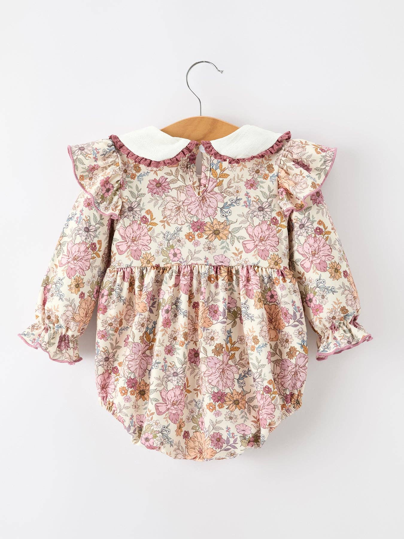 Fall Floral Peter Pan Collar Bubble Romper
