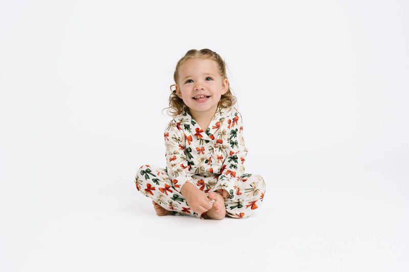 Holiday Bows Bamboo Button Up Set