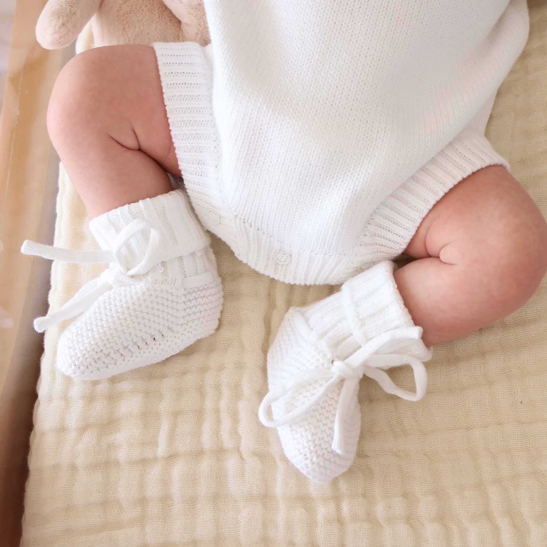 Knit Baby Booties | Sweet Neutrals