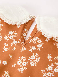 Rust Floral Peter Pan Collar Dress