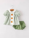 Pumpkin Plaid Applique Bloomer Set