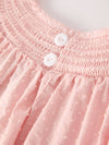 Pink Ghost Embroidery Smocked Dress