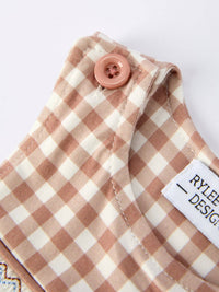 Christmas Plaid Gingerbread Romper
