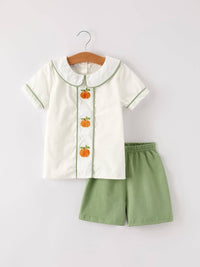 Pumpkin Applique Boy's Set
