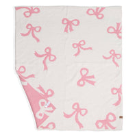 Pink Bow Luxury Soft Throw Blanket