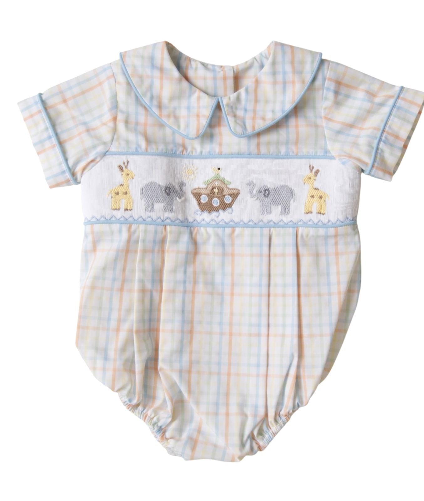 Noah's Ark Smocked Boys Bubble