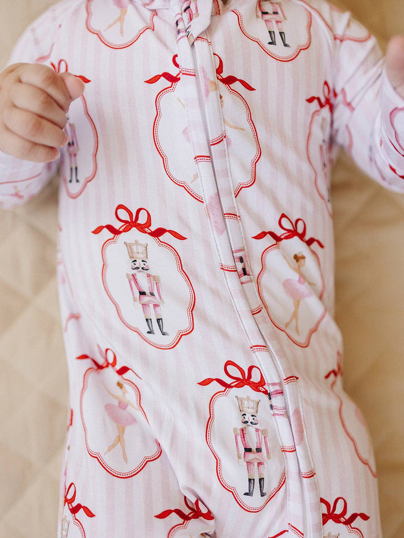 Pink Nutcracker Bamboo Zip Romper
