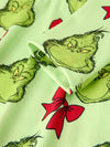 Green Character Bow Print Dress