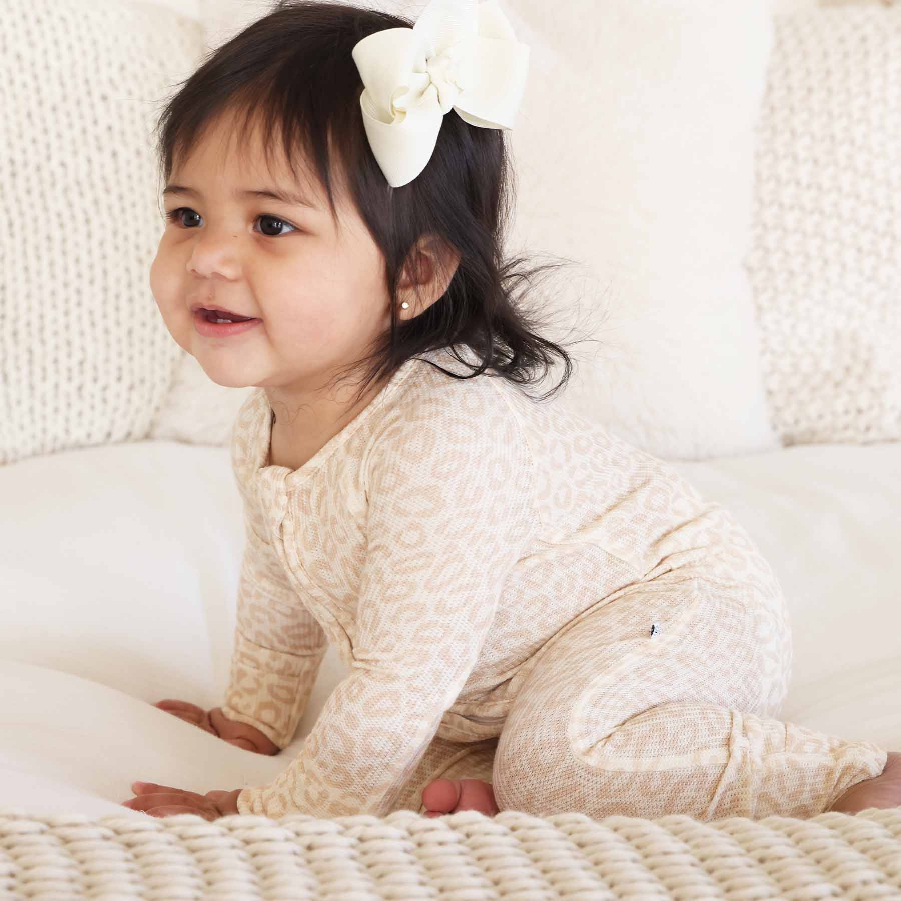 Lovely Leopard Bamboo Waffle Convertible Zip Romper