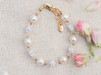 14K Gold Plated Pearl Baby Bracelet - Charlotte