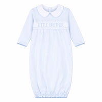 Little Brother Smocked Gathered Gown