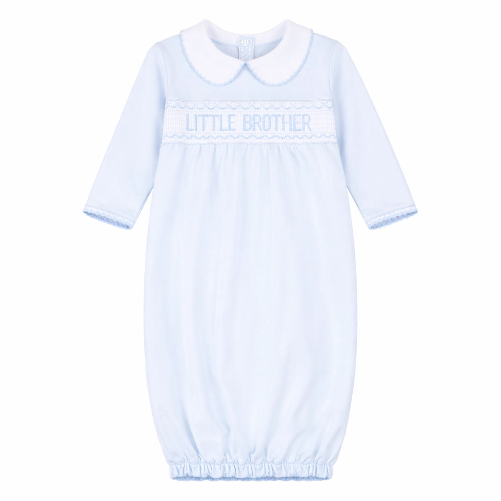 Little Brother Smocked Gathered Gown