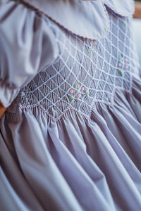 Lilac Smocked Geo Dress