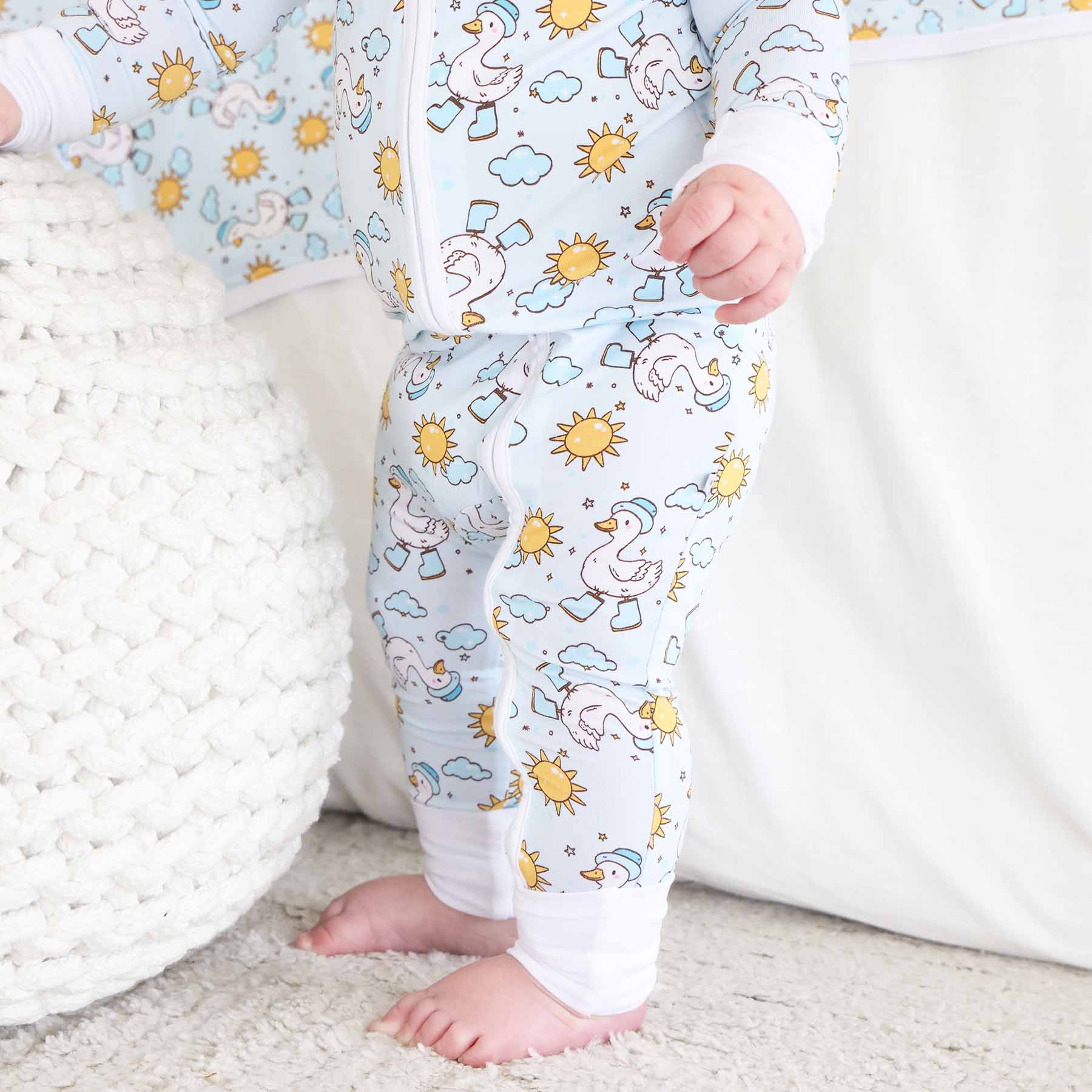 Silly Goose Convertible Zip Romper | Blue