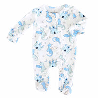 Dragon Adventure Zipper Footie | Blue