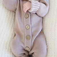 Knit Sweater Button Romper | Iris
