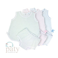 Paty Knit 2 Piece Diaper Set With Bows