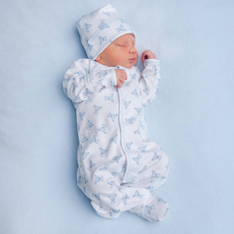 Baby's Teddy Footie - Light Blue
