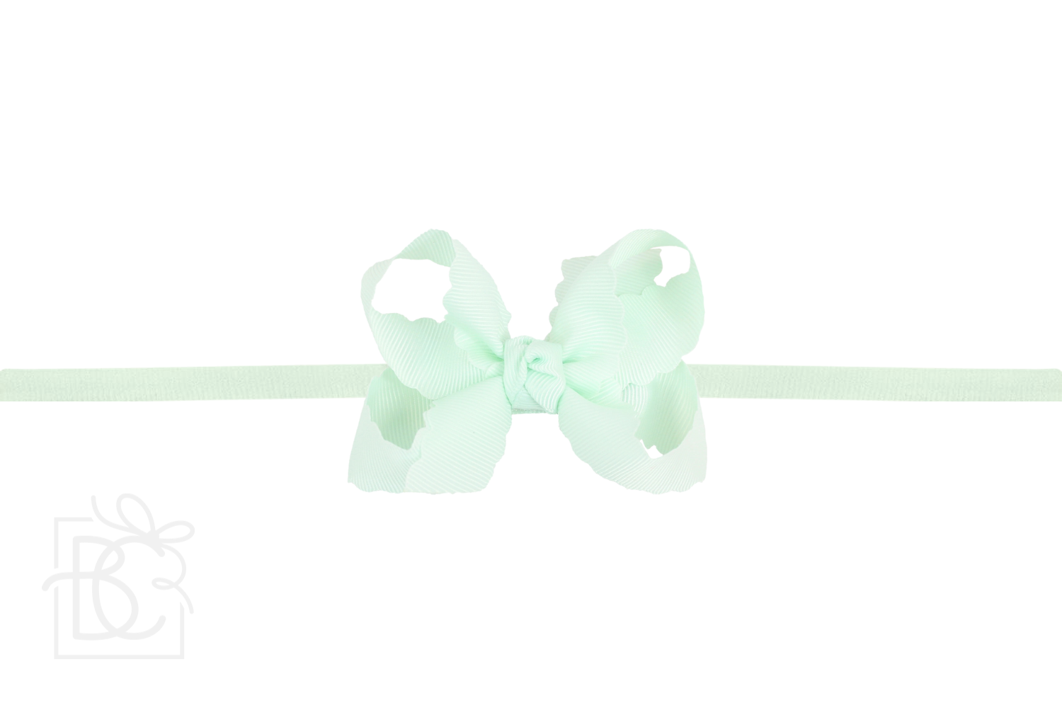 Nylon Headband w/ Scalloped Bow (Mult. Colors)