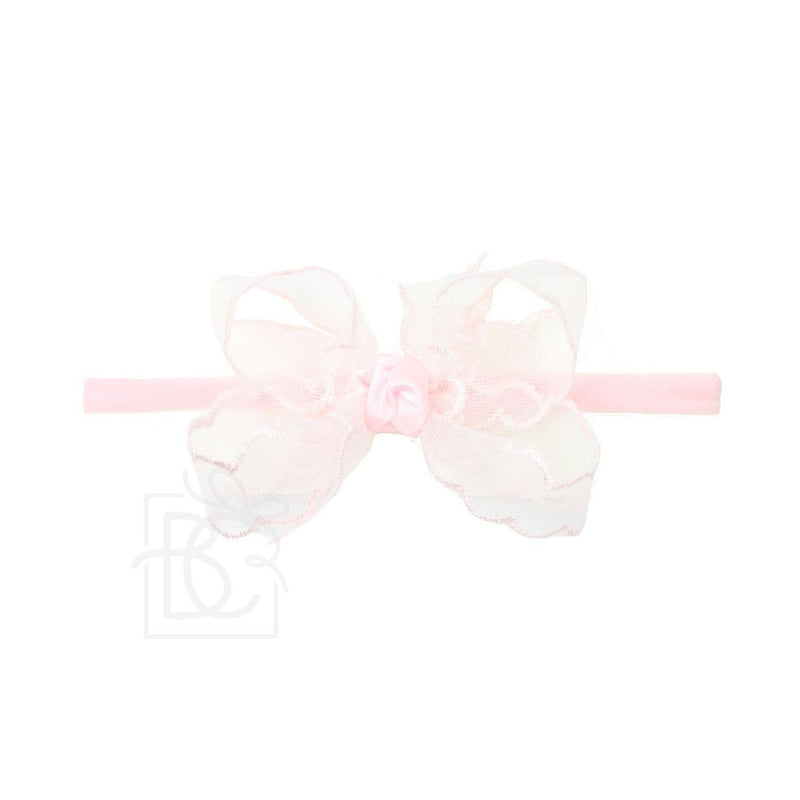Scalloped Organza Bow Headband