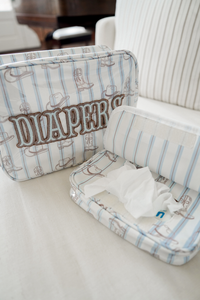 Wipes Pouch - Western Blues Clear Coat Bag