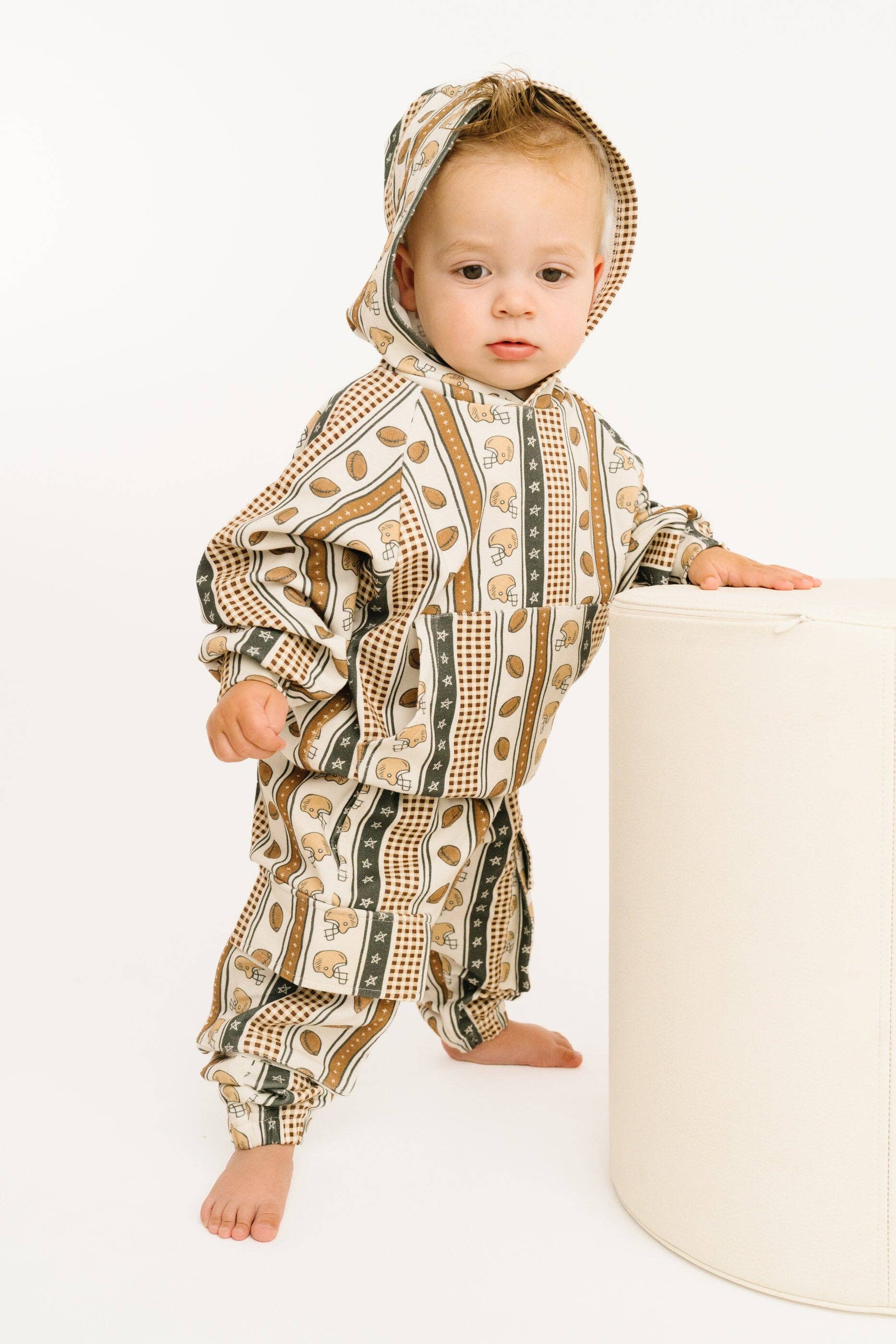 Touchdown Stripe Cargo Hoodie Set