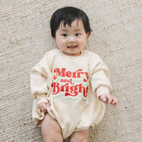 Merry & Bright Christmas Sweatshirt Romper