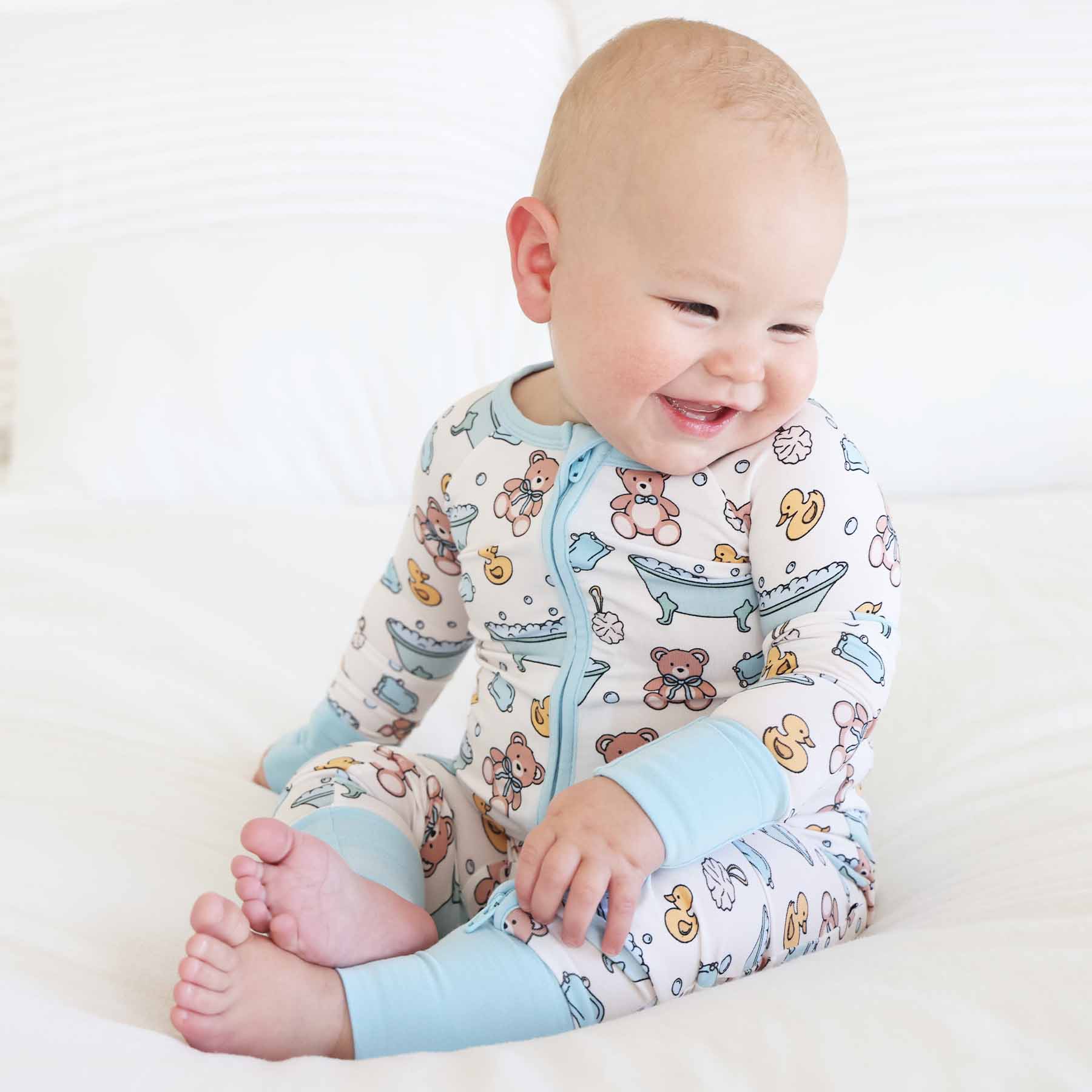 Bathtime Besties Convertible Zip Romper | Blue