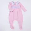 Hazel Smocked Footie - Pink