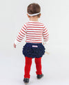 Red Footless Ruffle Tights