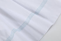 White and Blue Crosses Smocked Bishop Dress