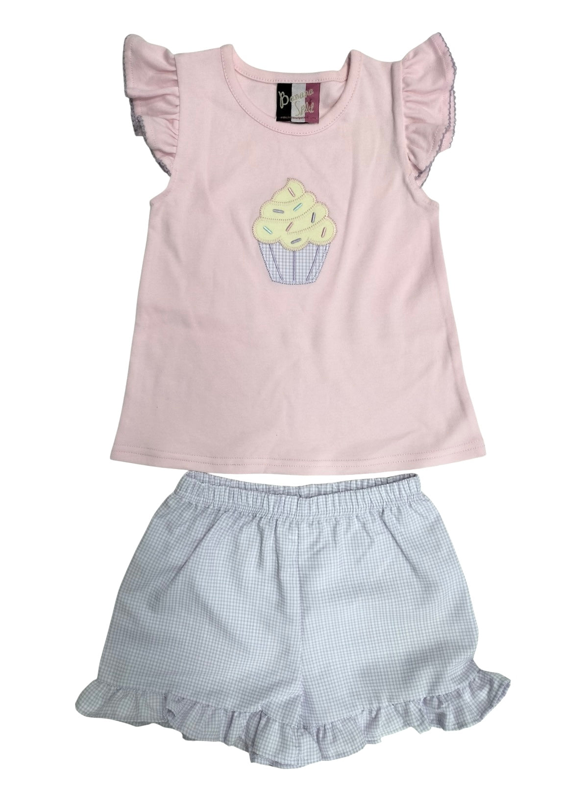Cupcake Applique Short Set - Girls
