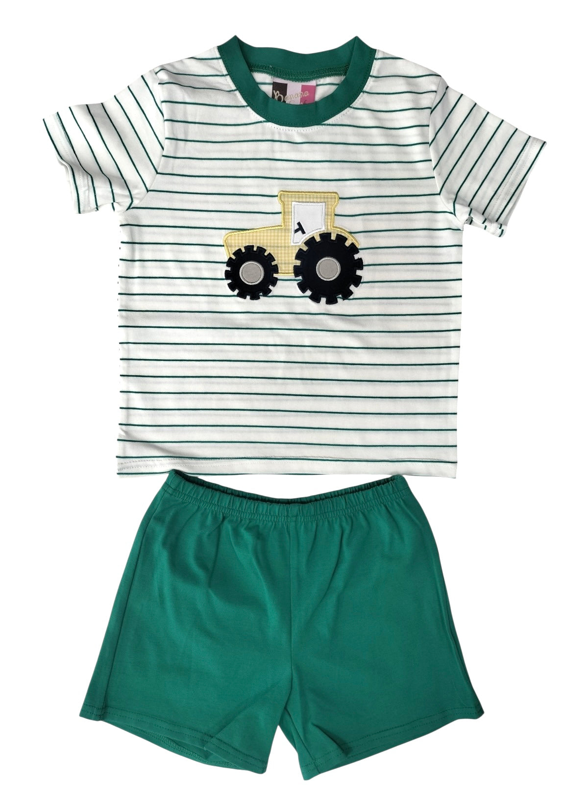 Tractor Applique Boys Short Set