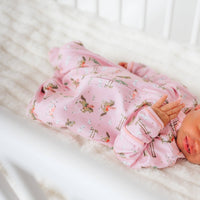 Little Wranglers Zip Footie - Dusty Rose