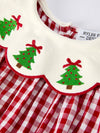 Christmas Tree Plaid Embroidery Bloomers Set