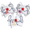 Embroidered Patriotic Crochet Edge Bow
