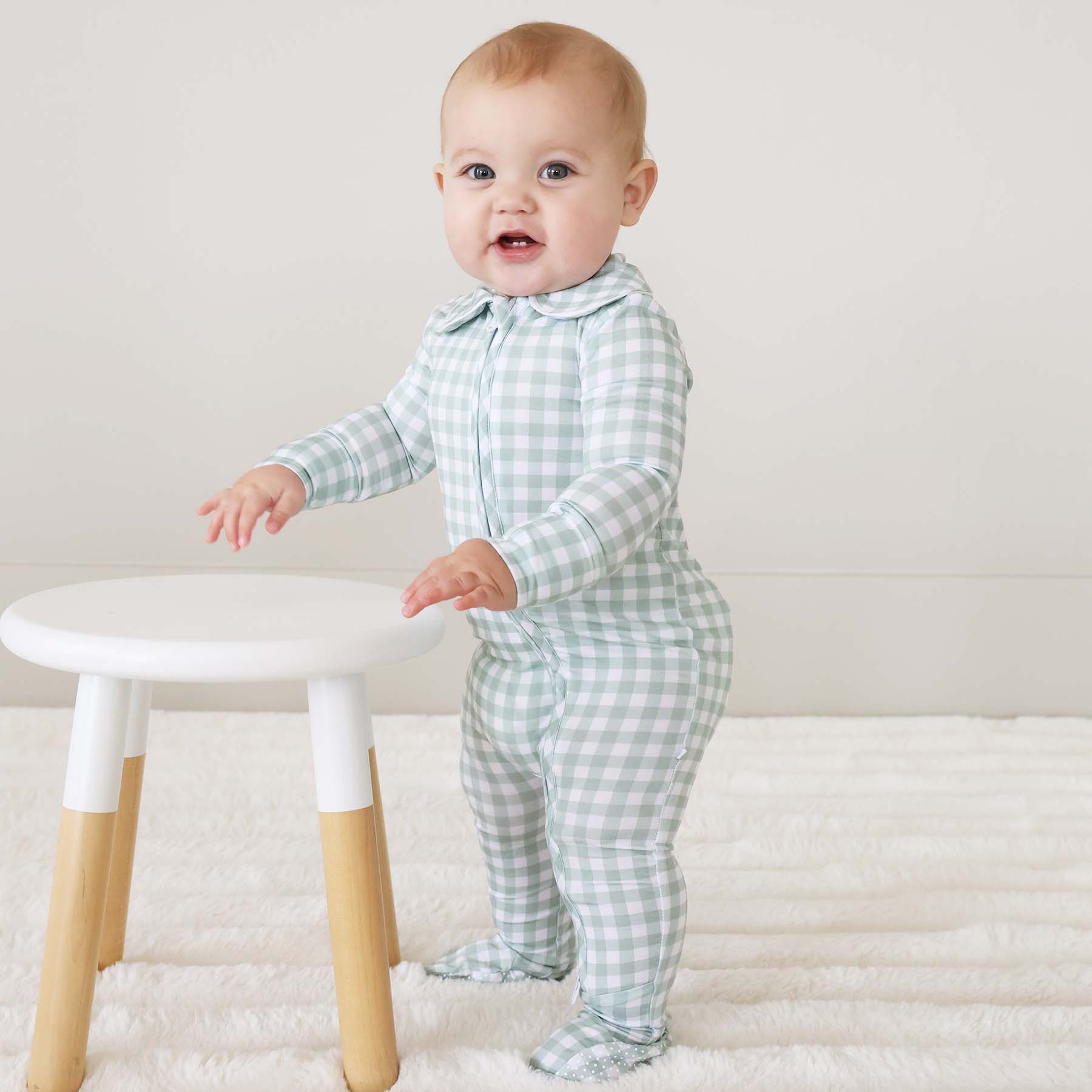 Peter Pan Collar Zipper Footie