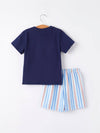 4th of July Embroidery Boys Short Sleeved Short Set