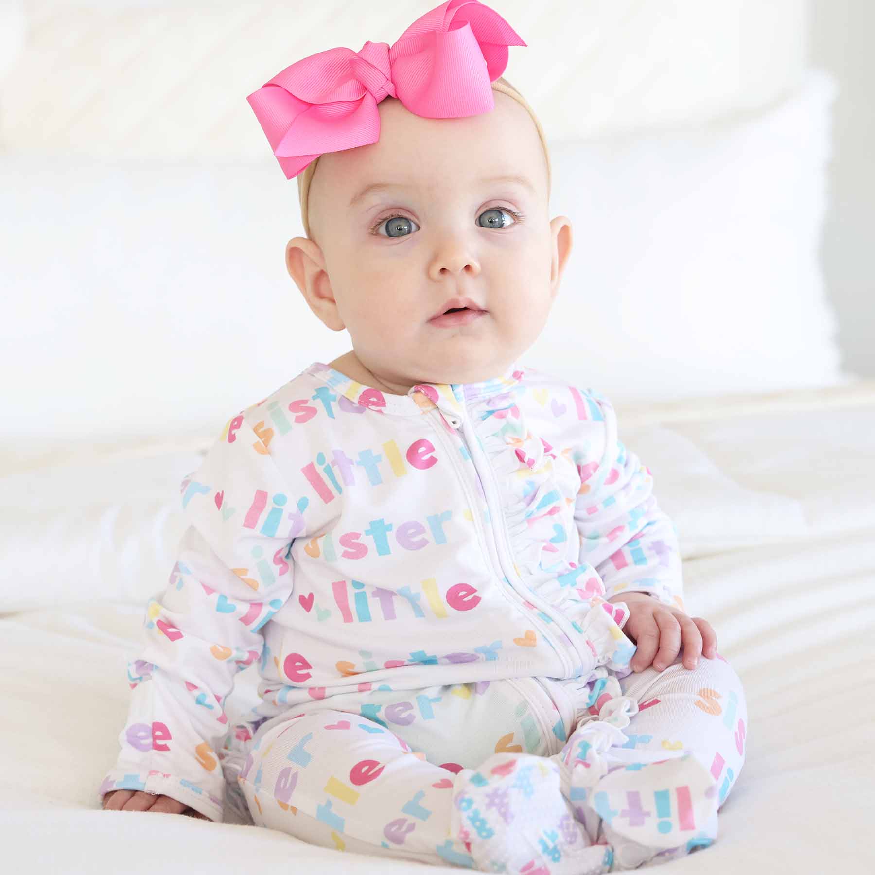 Little Sister Ruffle Zipper Footie